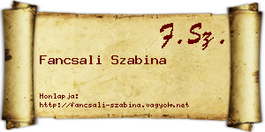 Fancsali Szabina névjegykártya