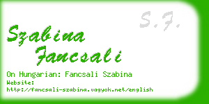 szabina fancsali business card